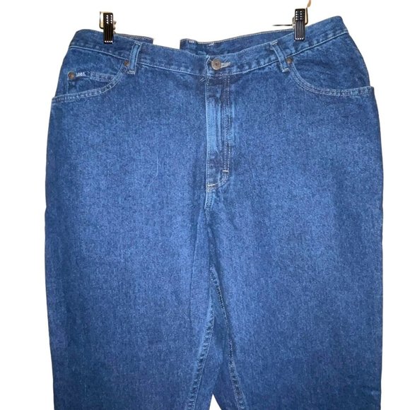 LEE Women Relaxed Jean 18W Dark Stone Tapered Cotton High Waist Plus 3075549 NWT - Picture 3 of 9